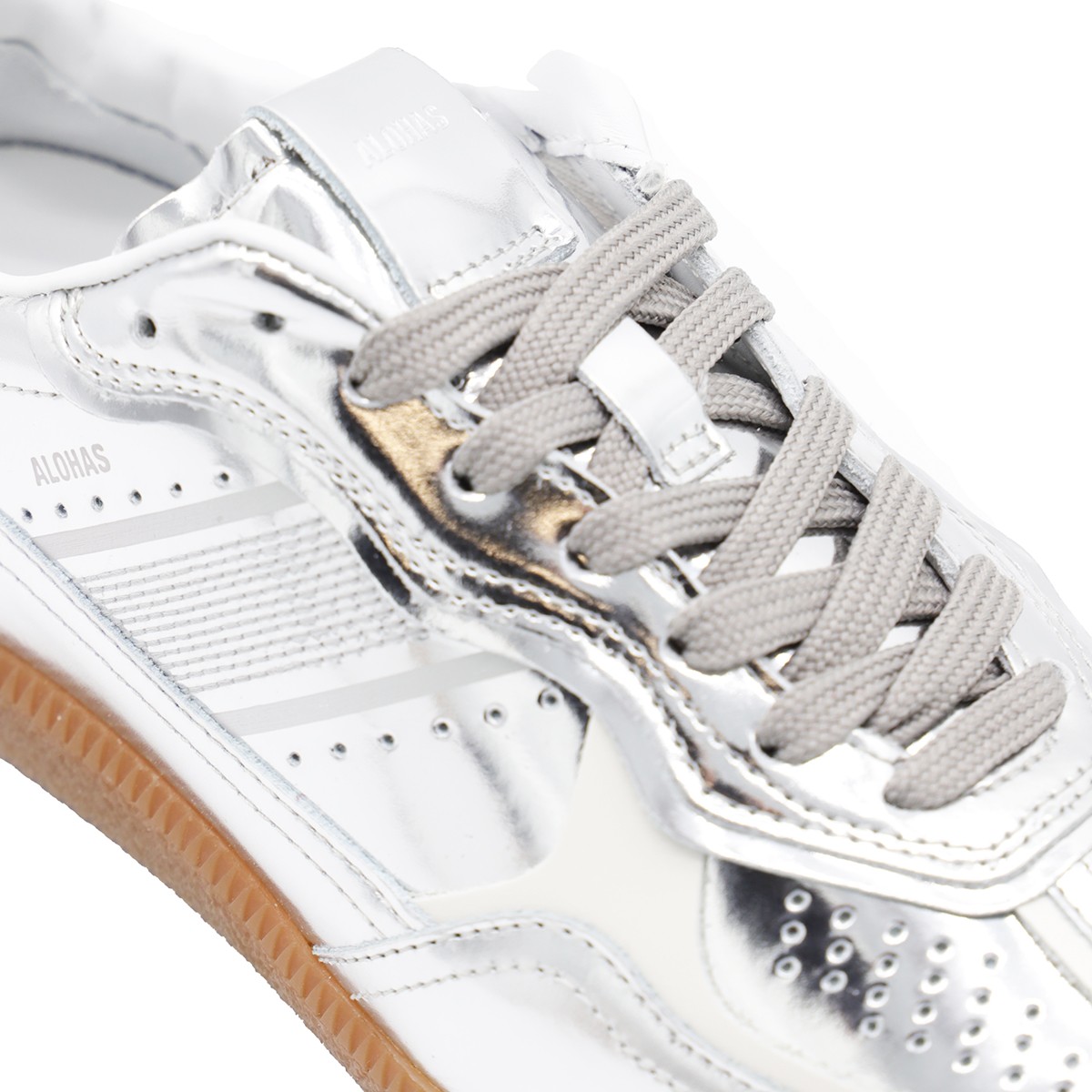 SILVER LEATHER TB 490 SNEAKERS