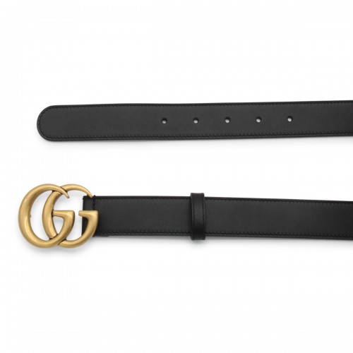 BLACK LEATHER GG BELT 2
