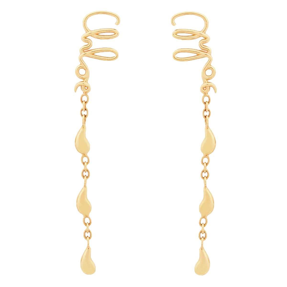 VINTAGE GOLD TONE BRASS EARRINGS