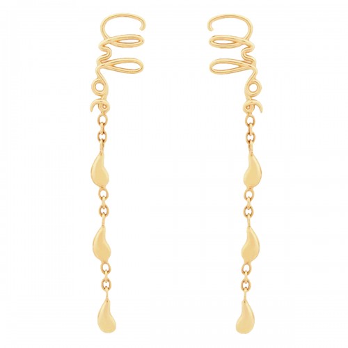 VINTAGE GOLD TONE BRASS EARRINGS