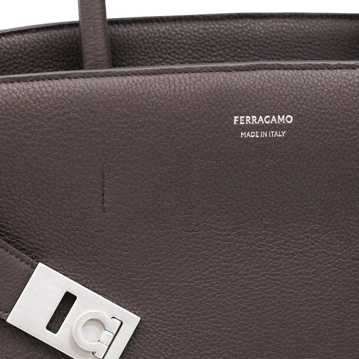 DARK BROWN LEATHER HUG TOP HANDLE BAG