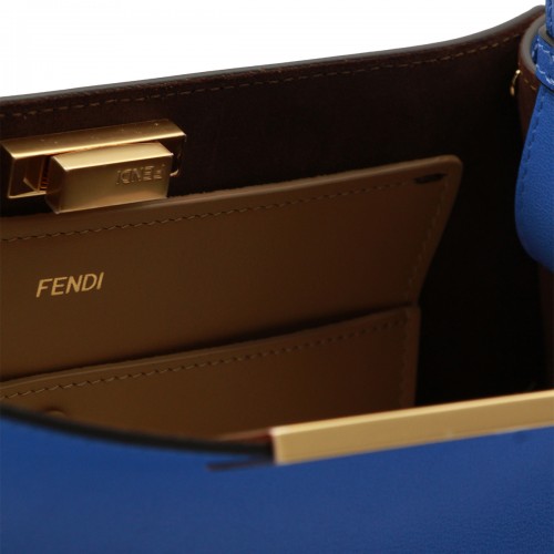BLUE LEATHER FENDI WAY MEDIUM SHOULDER BAG