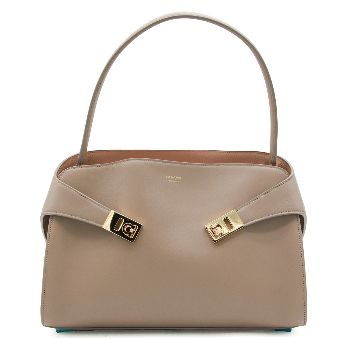 TAUPE LEATHER HUG SH S TOTE