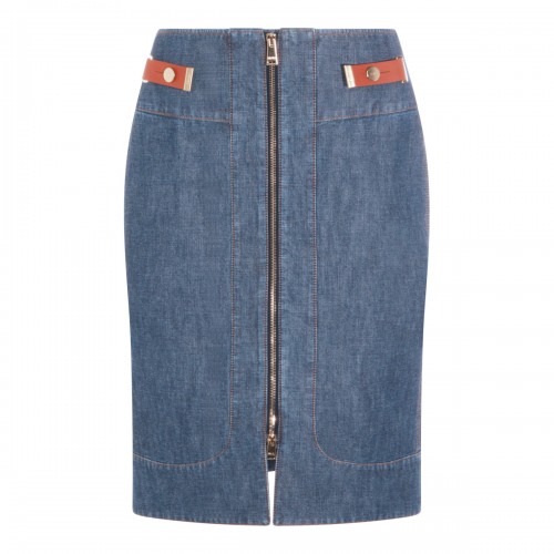 BLUE COTTON DENIM SKIRT