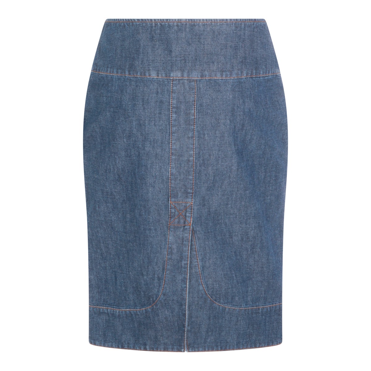 BLUE COTTON DENIM SKIRT