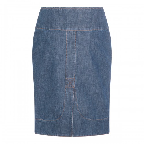 BLUE COTTON DENIM SKIRT