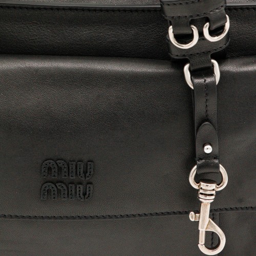 BLACK LEATHER SHOULDER BAG