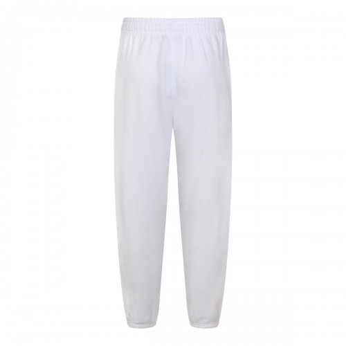 WHITE COTTON BLEND PANTS