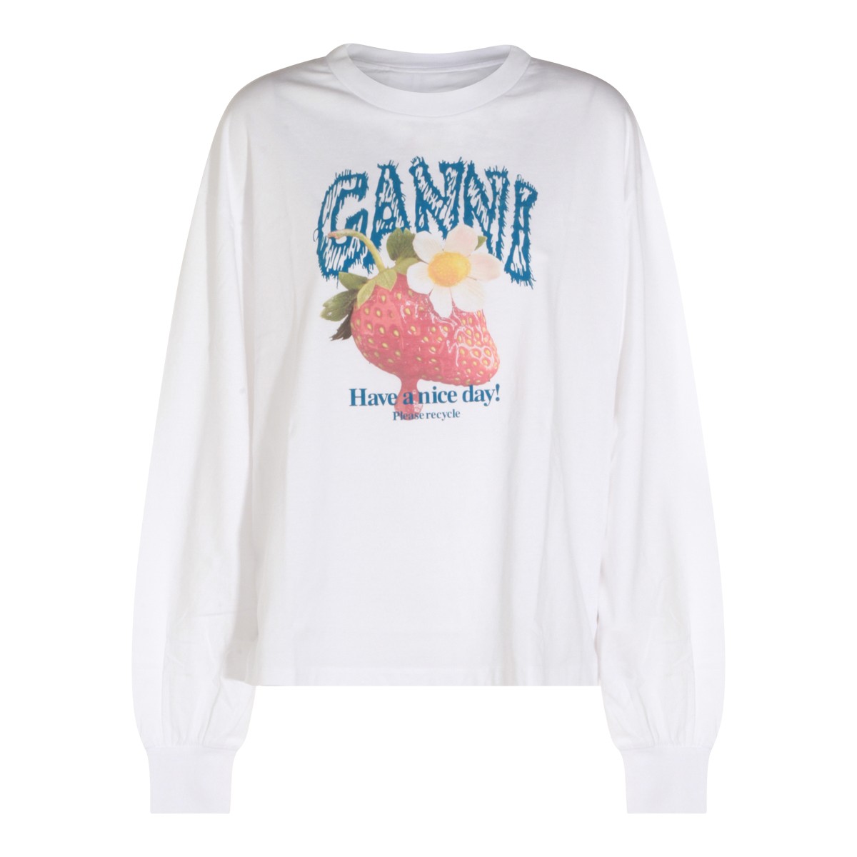 WHITE COTTON SWEATSHIRT