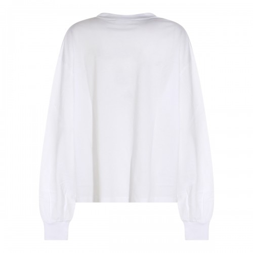 WHITE COTTON SWEATSHIRT
