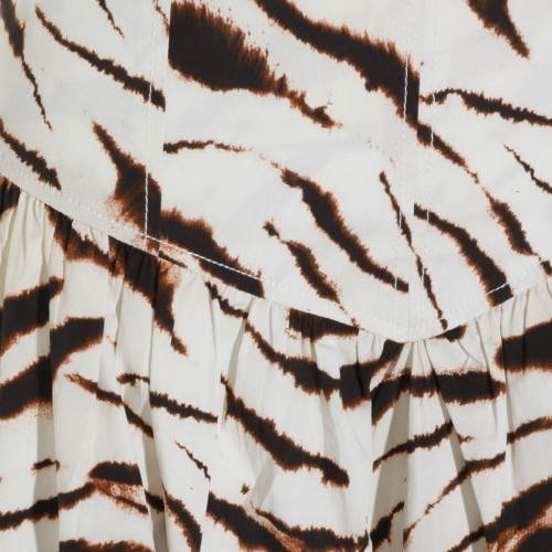 WHITE AND BROWN COTTON SKIRT