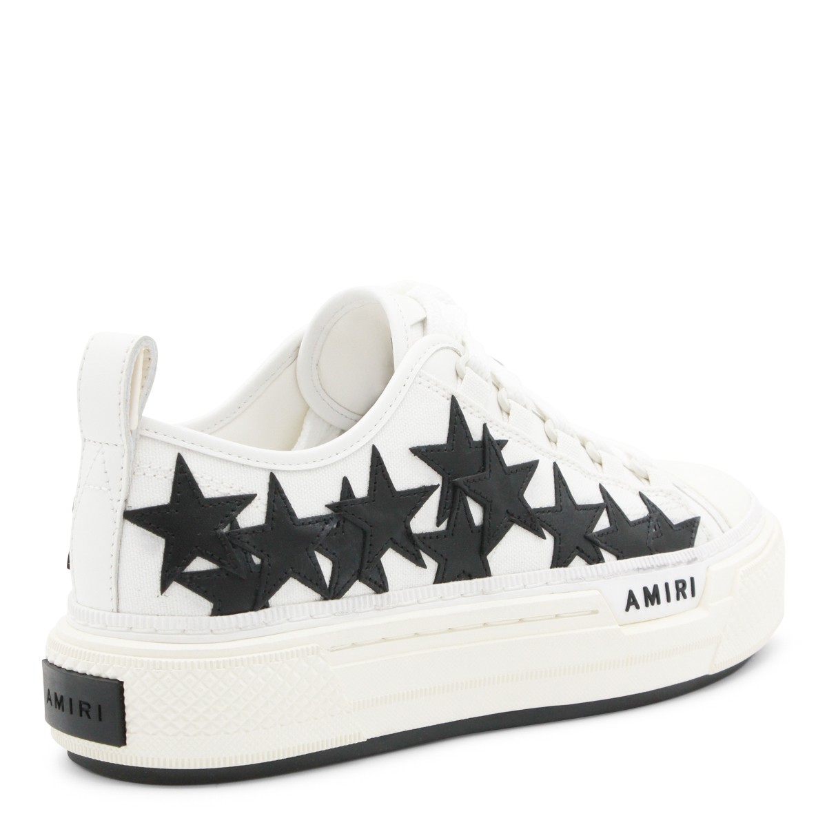 WHITE AND BLACK LEATHER STARS COURT...