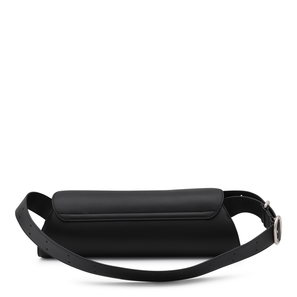 BLACK LEATHER CANNOLO GRANDE SHOULDER...