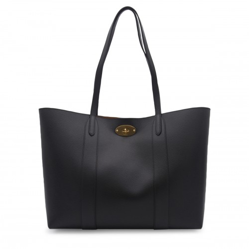 BLACK LEATHER TOTE BAG