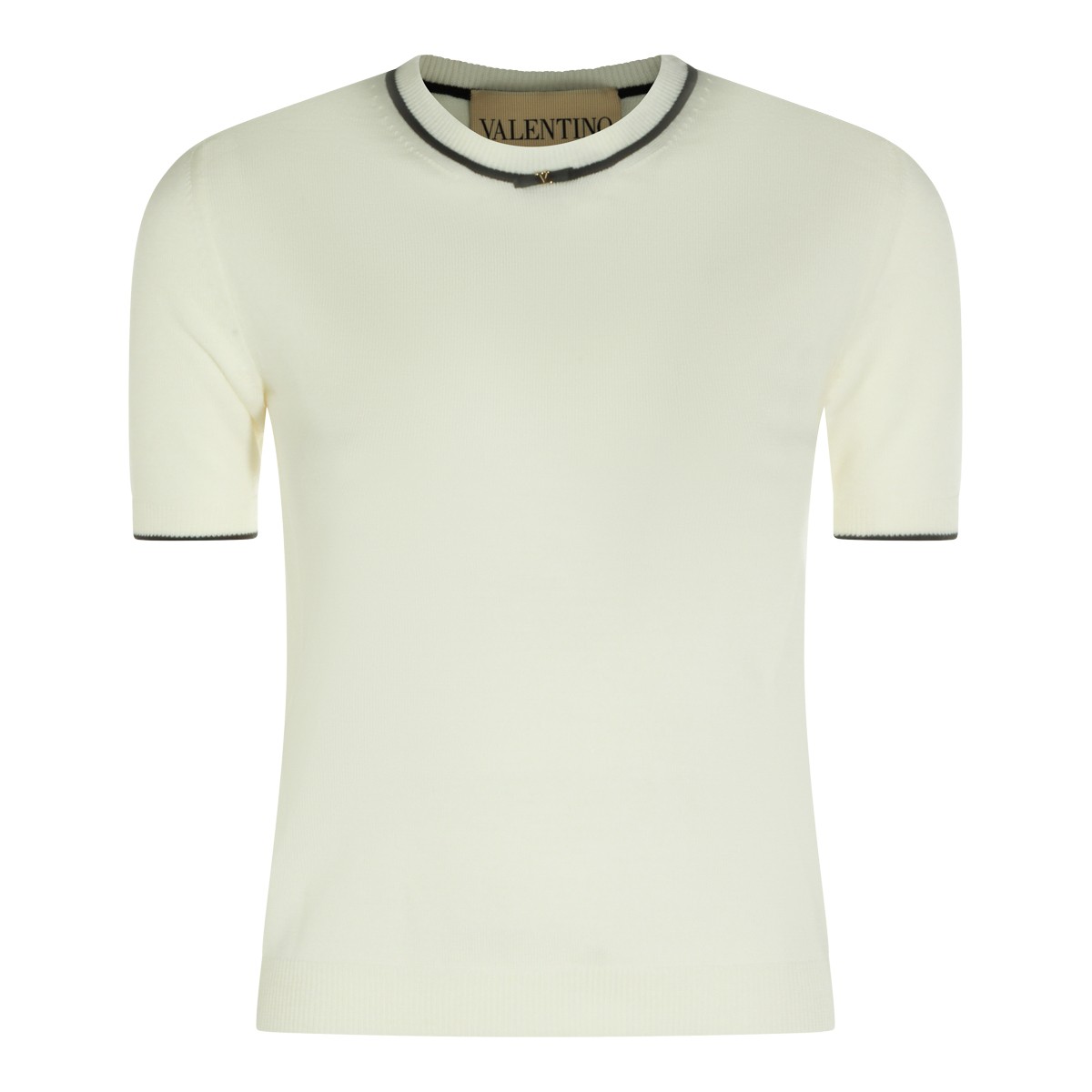 IVORY AND BLACK WOOL KNITWEAR