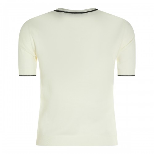 IVORY AND BLACK WOOL KNITWEAR