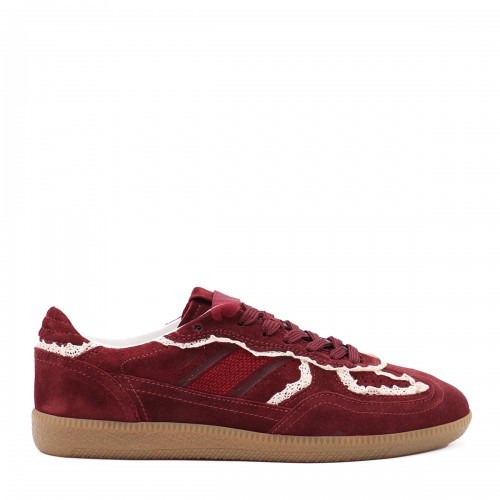BURGUNDY LEATHER TB 490 CROCHET SNEAKERS
