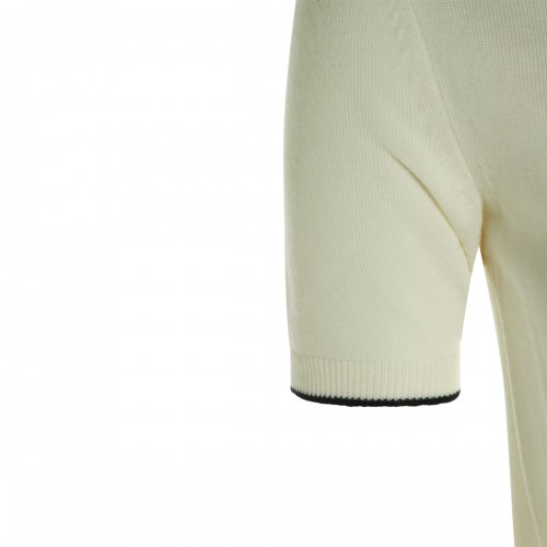 IVORY AND BLACK WOOL KNITWEAR