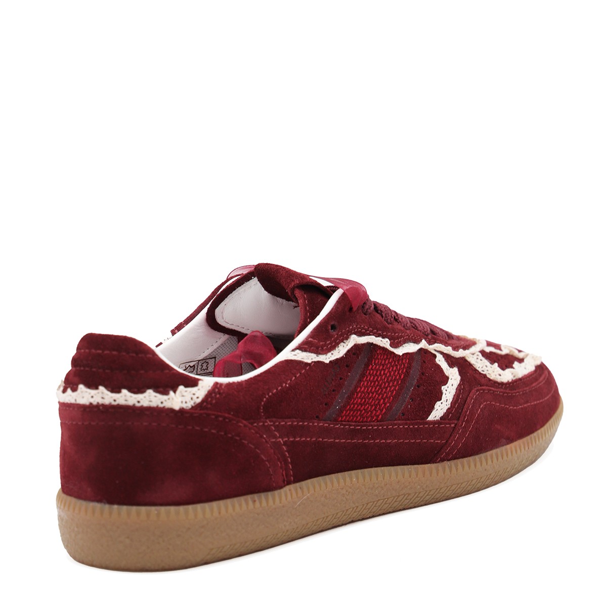BURGUNDY LEATHER TB 490 CROCHET SNEAKERS