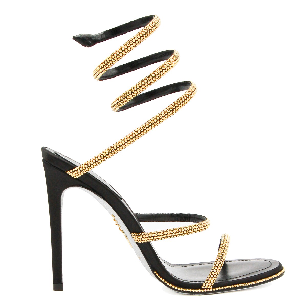BLACK AND GOLD SANDALS