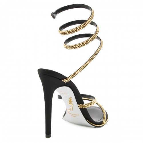 BLACK AND GOLD SANDALS