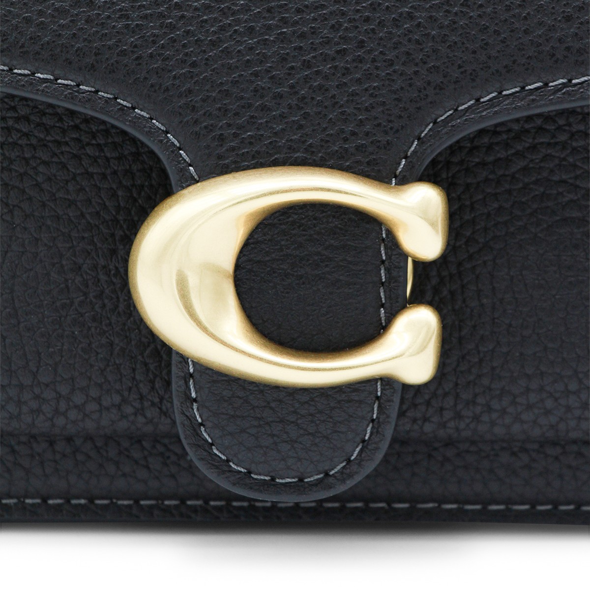 BLACK POLISHED PEBBLE LEATHER TABBY...