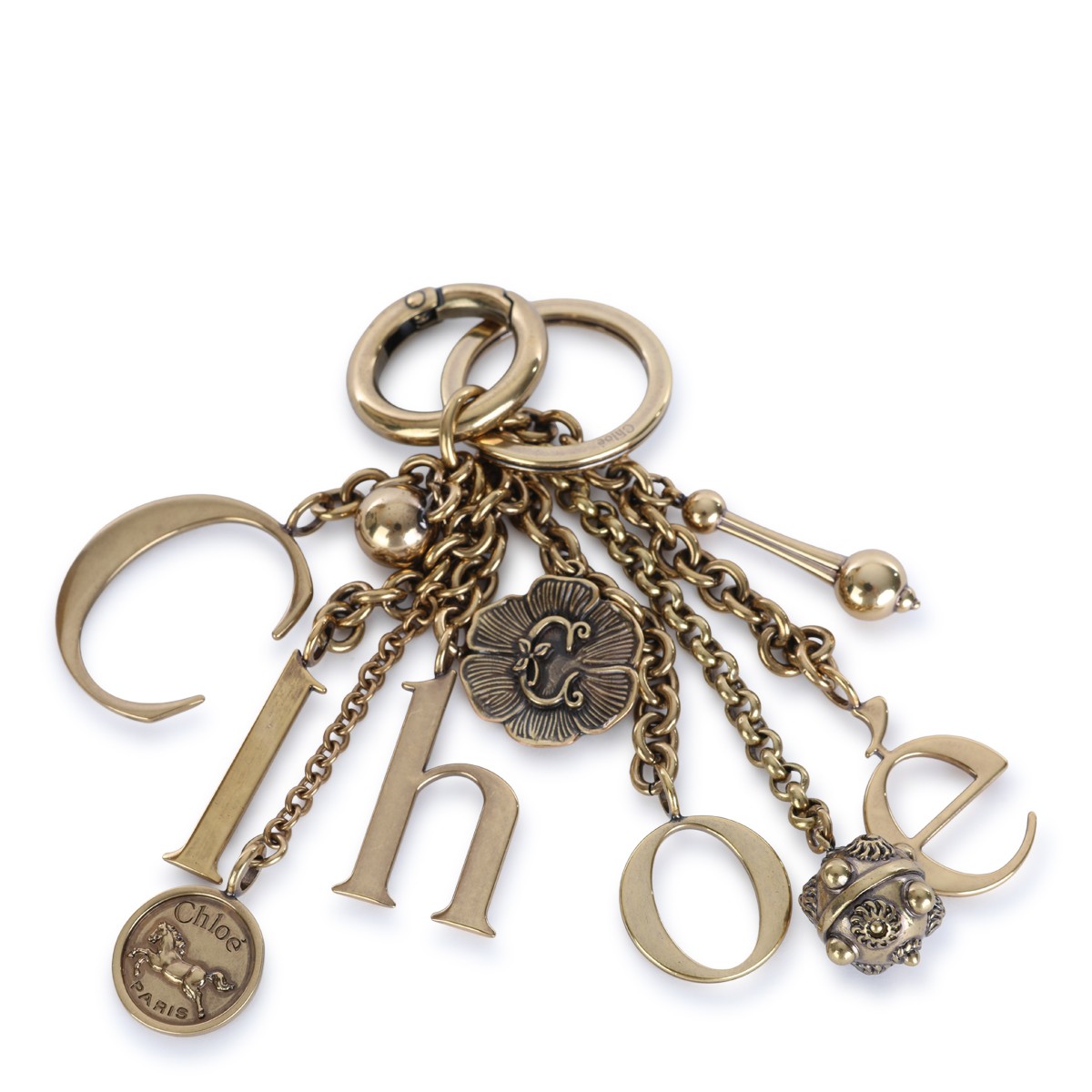 GOLDEN BROWN METAL KEY RING