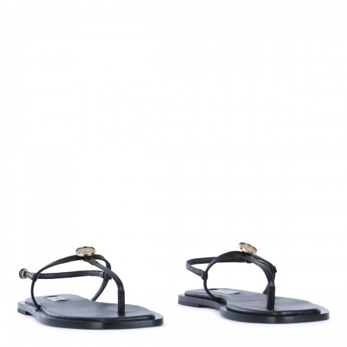 BLACK LEATHER SANDALS