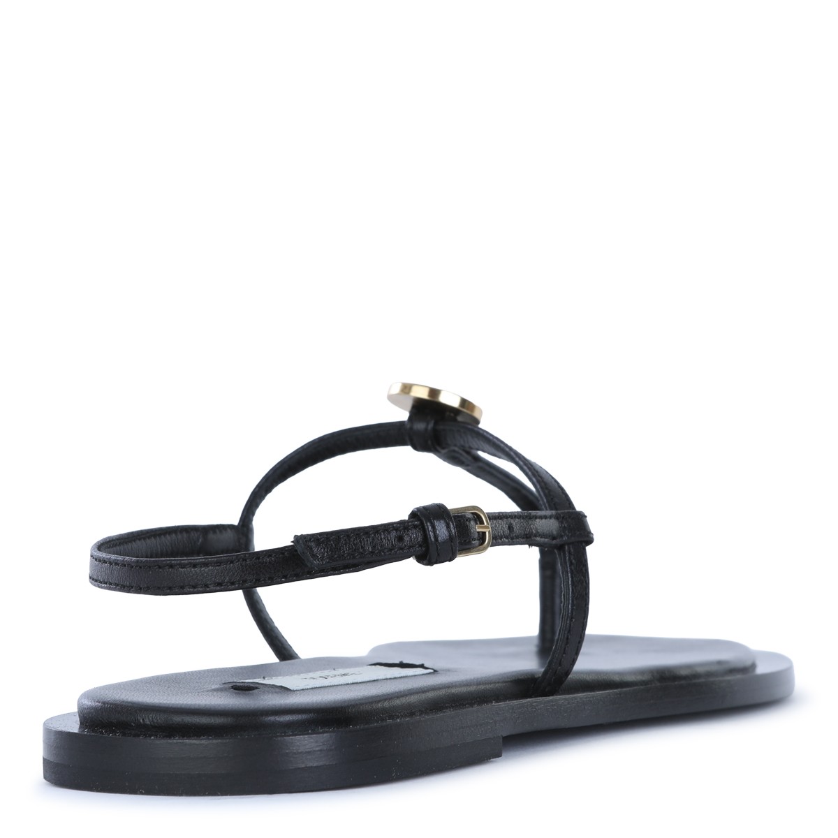 BLACK LEATHER SANDALS