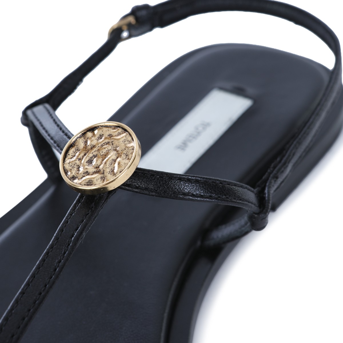 BLACK LEATHER SANDALS