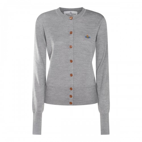 GREY COTTON WOOL BLEND...