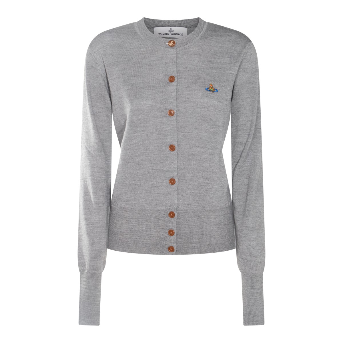 GREY COTTON WOOL BLEND KNITWEAR