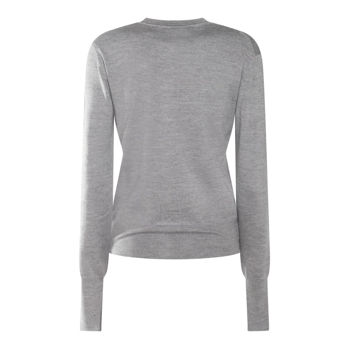 GREY COTTON WOOL BLEND KNITWEAR