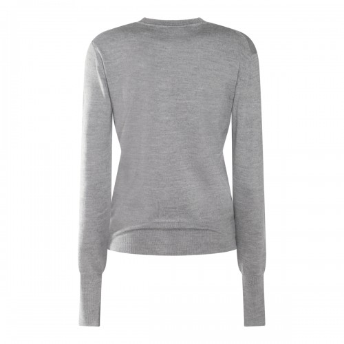 GREY COTTON WOOL BLEND KNITWEAR