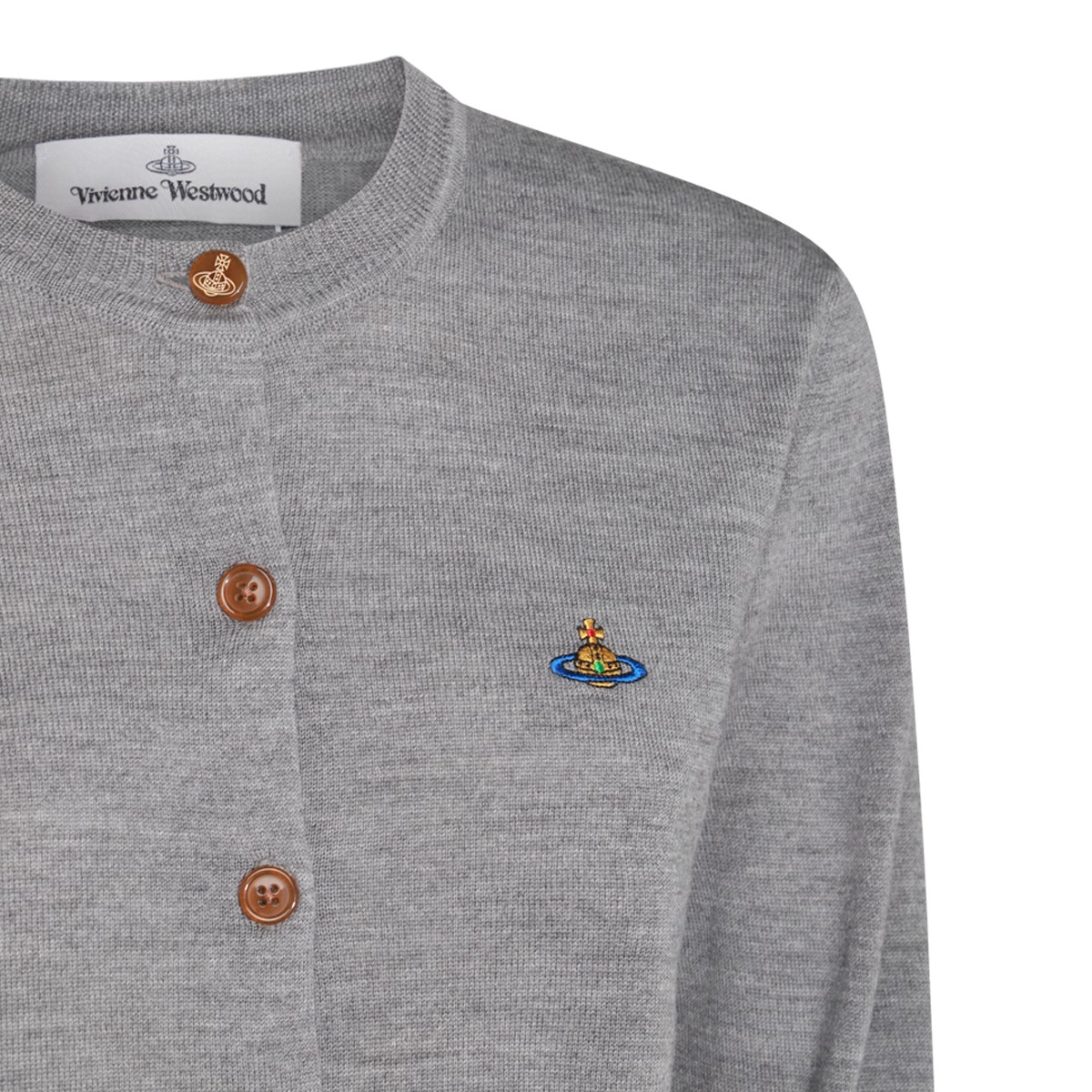 GREY COTTON WOOL BLEND KNITWEAR