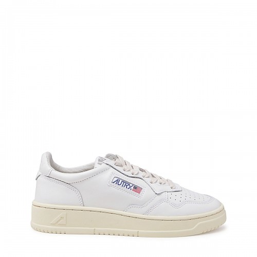WHITE LEATHER MEDALISR LOW SNEAKERS