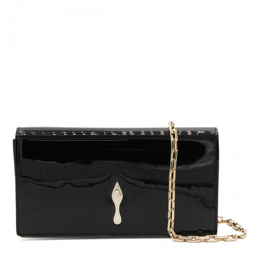 BLACK LEATHER BETTINA CLUTCH