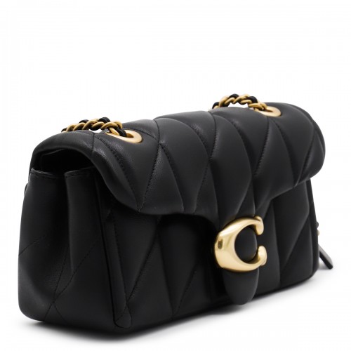 BLACK LEATHER TABBY SHOULDER BAG