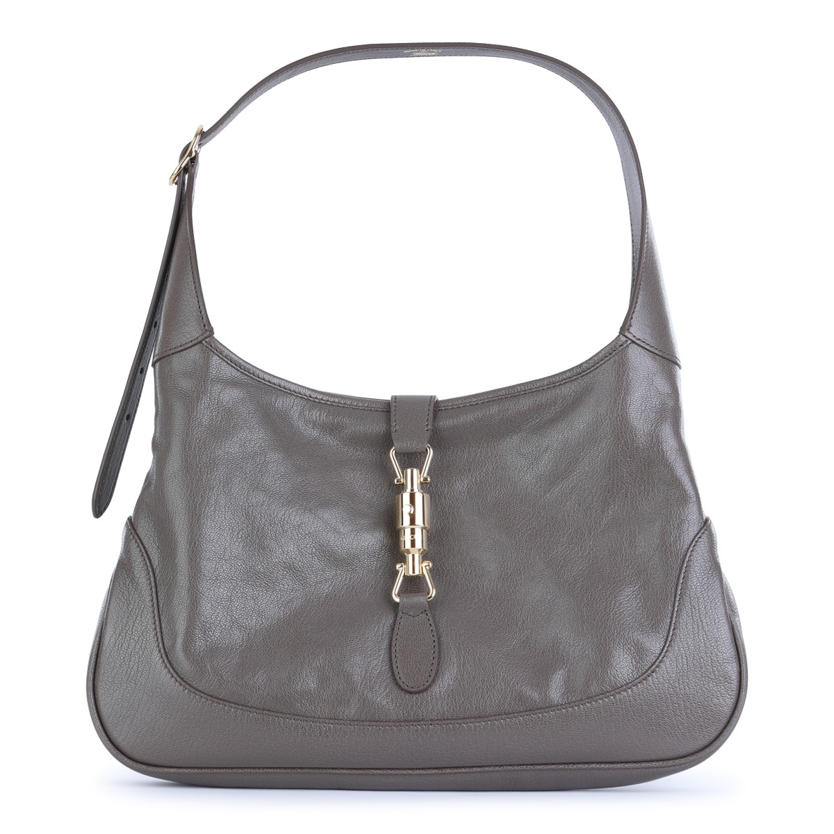 GREY LEATHER JACKIE SHOULDER BAG