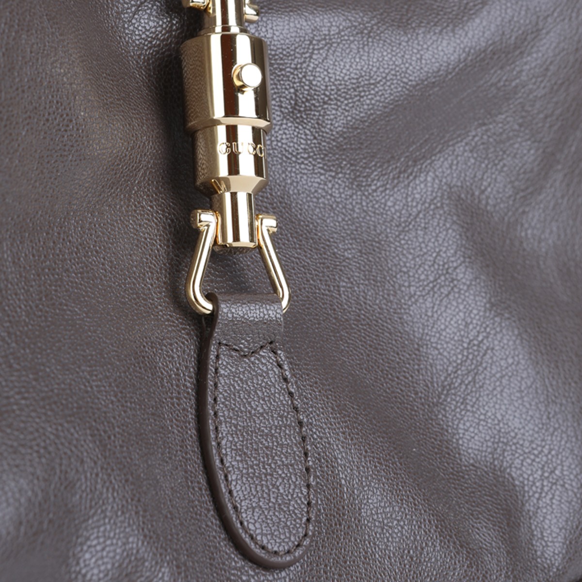 GREY LEATHER JACKIE SHOULDER BAG