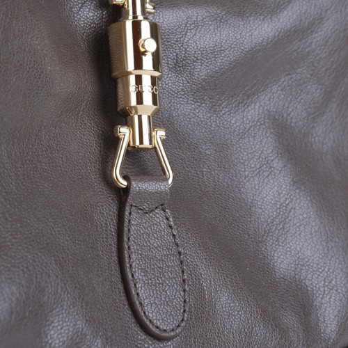 GREY LEATHER JACKIE SHOULDER BAG
