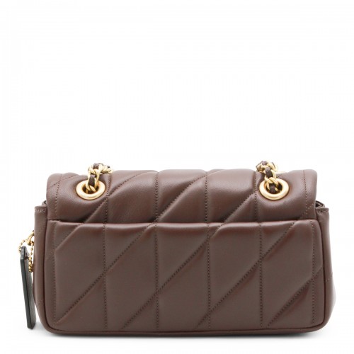 BROWN LEATHER QUILTED TABBY SHOULDER BAG 20