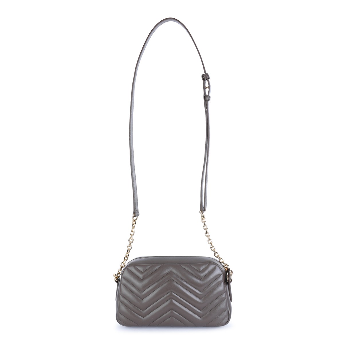 GREY LEATHER GG MARMONT CROSSBODY BAG
