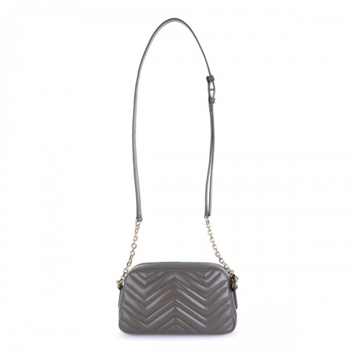 GREY LEATHER GG MARMONT CROSSBODY BAG