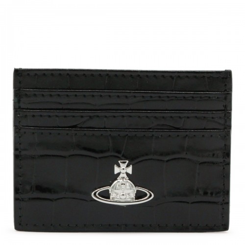 BLACK LEATHER CARD HOLDER