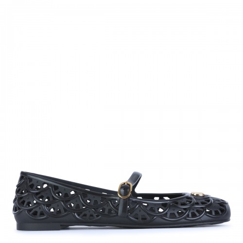 BLACK ONDETTE FLAT