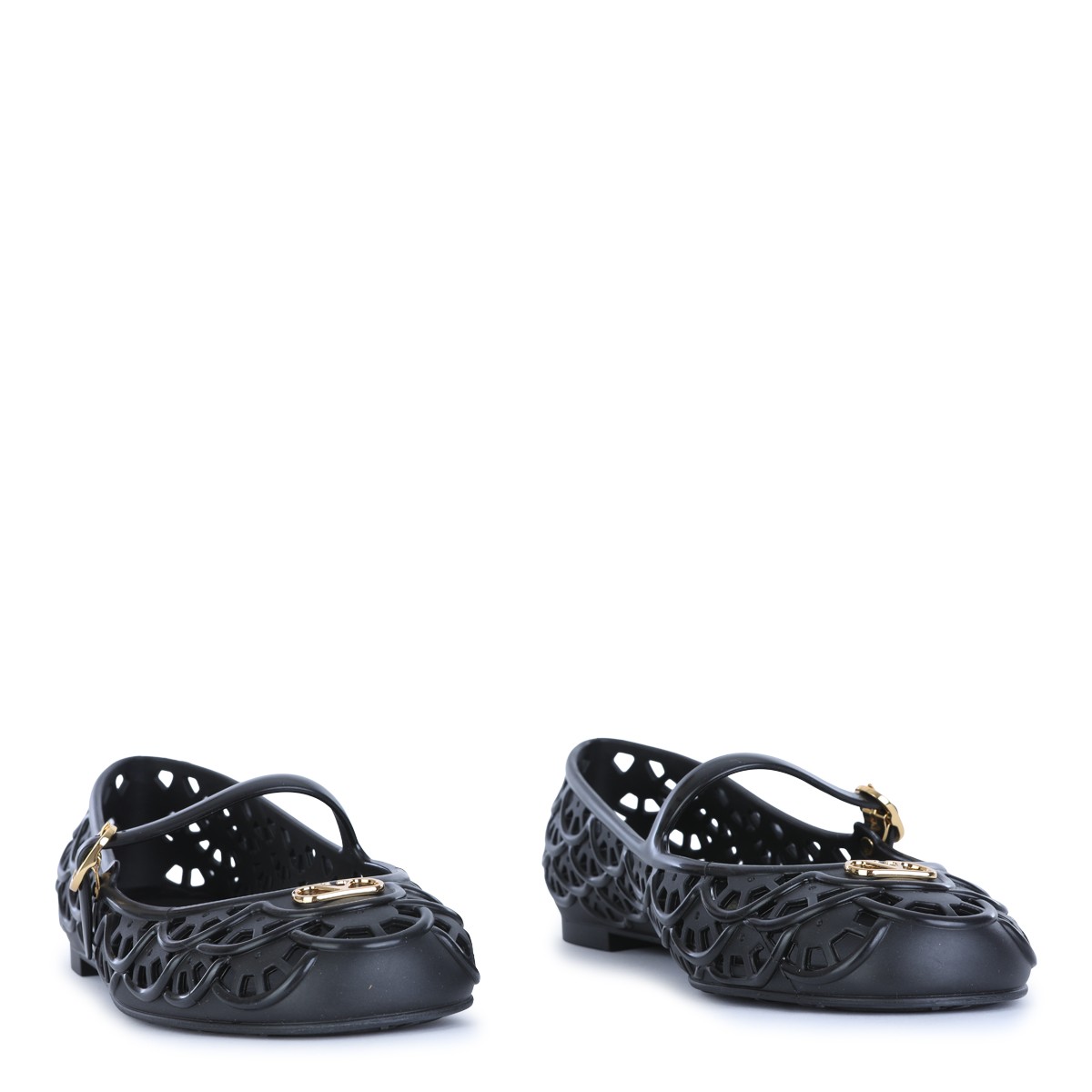 BLACK ONDETTE FLAT