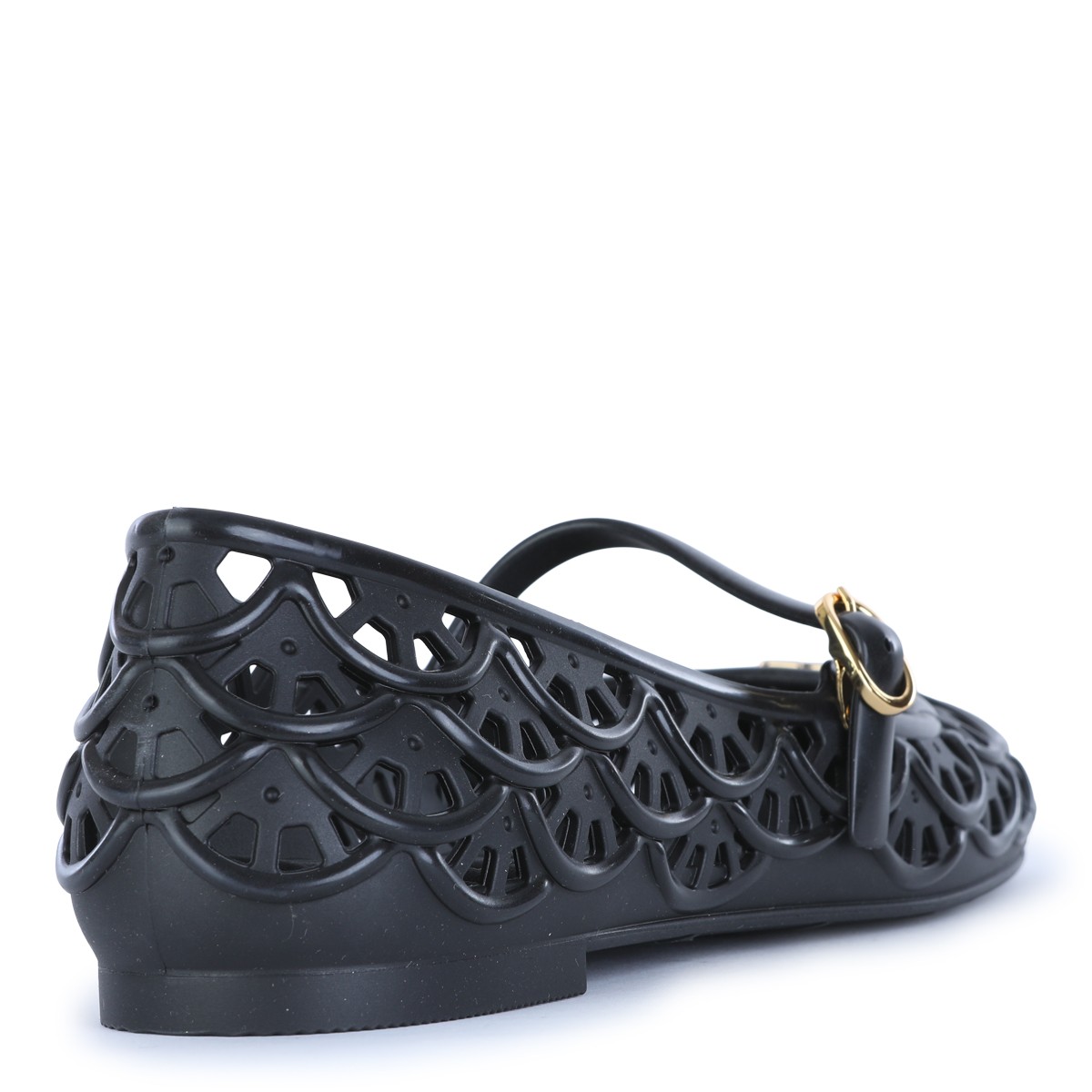 BLACK ONDETTE FLAT
