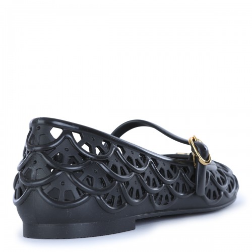 BLACK ONDETTE FLAT