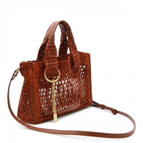 BROWN SUMMER BANANA TOP HANDLE BAG